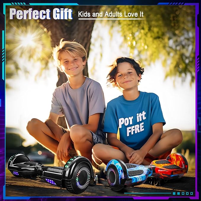 Self Balancing Scooters with Bluetooth & Corlorful LED Lights, Gifts for Kids & Adults & Girls & Boys, for All Ages