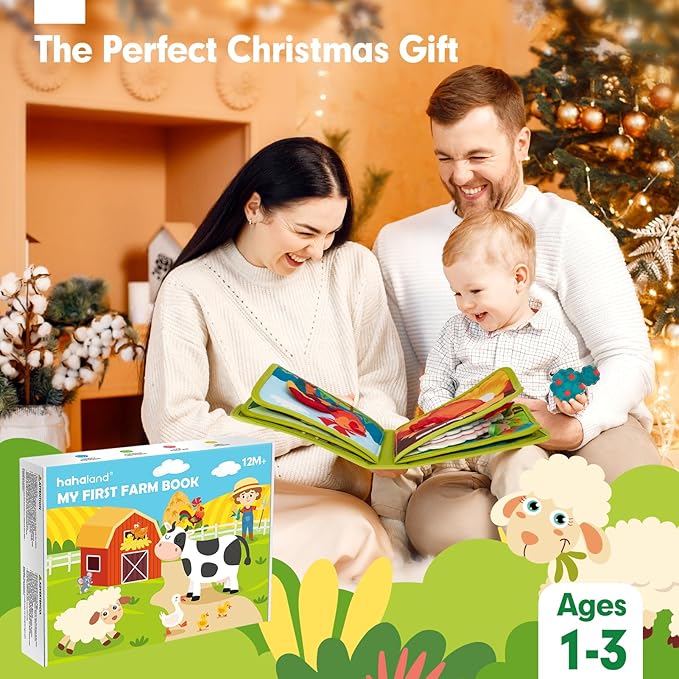 hahaland Busy Book for Toddlers 1-3 - Montessori Toys Busy Board for 1 Year Old Boy Gifts Girl Toys Educational Learning Quiet Activity Books Toddler Airplane Travel Toy 1-2 One Year Old Birthday Gift
