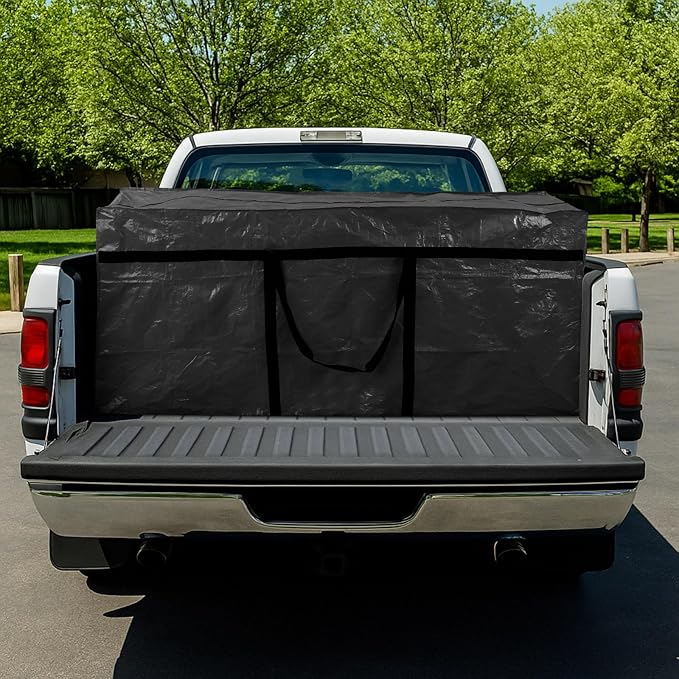 Windyun 4 Pack 177 Gallon Extra Large Storage Bags XXL Moving Bags with Zipper Handles Heavy Duty Jumbo Big Totes Box for Halloween Skeleton 4-12 Feet Christmas Tree Storage College Dorm Cloth (Black)