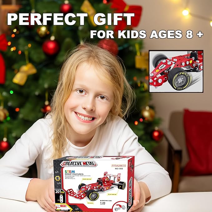 STEM Model Car Building Kit - DIY Science Projects Toys for Kids Ages 8-12-16, Fun Assembly Erector Toys Sets Model Car Birthday Gift for Kids Girls Boys 8 9 10 11 12 Years Old