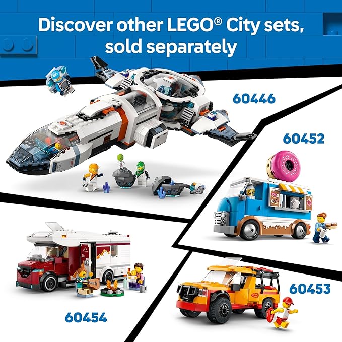 LEGO City Donut Truck Toy - Building Toy for Kids, Boys and Girls, Ages 5+ - Birthday Gift for Kids Mobile Donut Stand with 2 Minifigures and Other Accessories - 60452