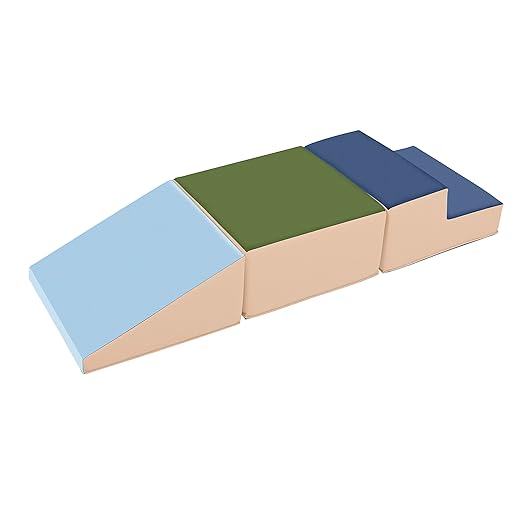 ECR4Kids SoftZone Junior Little Me Climb Crawl and Slide, Beginner Playset, Earthtone, 3-Piece