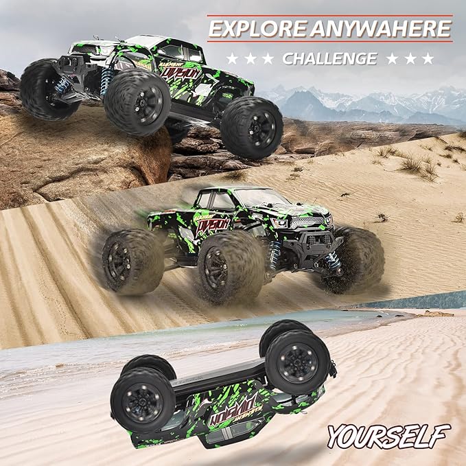 TENSSENX 1:18 Scale All Terrain RC Cars, 40KM/H High Speed 4WD Remote Control Car with 2 Rechargeable Batteries, 4X4 Off Road Monster Truck, 2.4GHz Electric Vehicle Toys Gifts for Kids and Adults