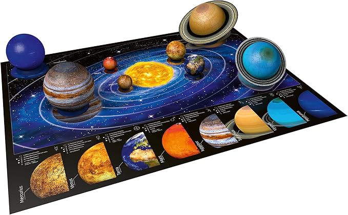 Ravensburger Solar System 540 Piece - 9 Planet 3D Jigsaw Puzzle Set for Kids & Adults | Easy Click Technology | Durable Material | Add a Splash of Color to Your Room Ages - No. 11668