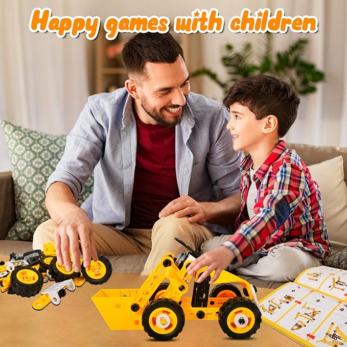 HOMETTER Educational Building Toys, STEM Learning Toy, 10 in 1 Construction Set for Preschool Kids, Engineering Toys Creative Set, Christmas Idea Gift for Boys Age 5 6 7 8 9 10+ Years Old
