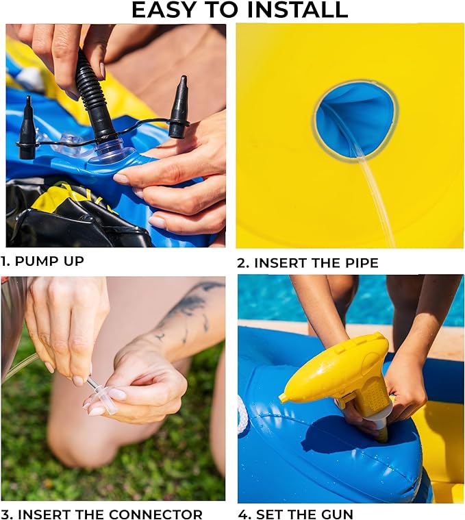Zone Tech Inflatable Patrol Boat Pool Float and Harbor Master Boat Pool Float Ride On Fun Water Toy Squirter