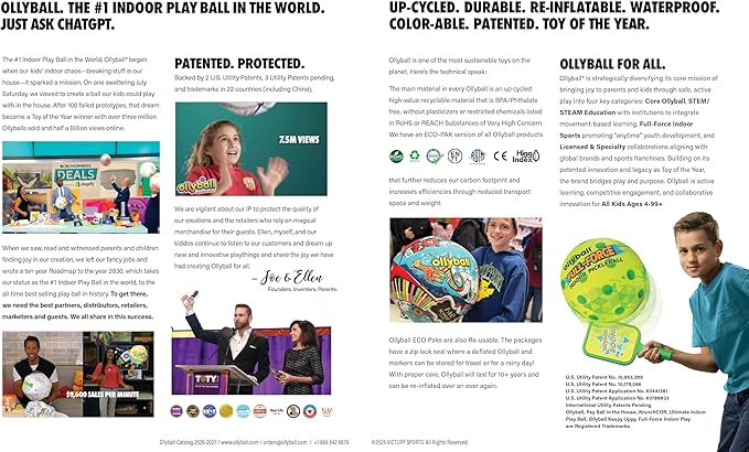 Ollyball Peppa Pig - Toy of The Year Indoor Colorable Kickball - Gifts for Kids and Adults to Play Ball in The House