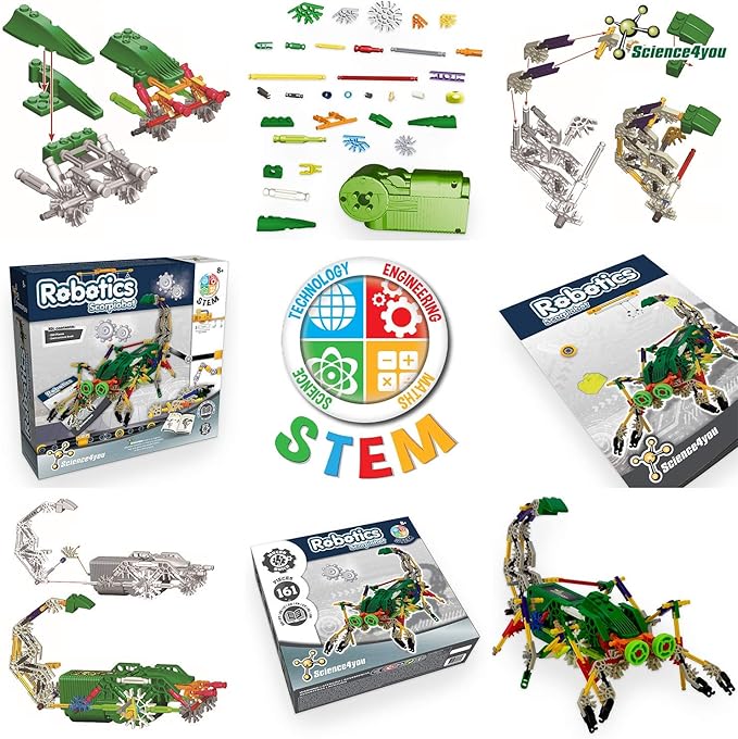 Science4you Scorpiobot Robotics Kit for Kids - Building Robot Toys for Kids 8-12 Year olds, Robot Kit with 161 Pieces, Stem Building Games, Robots for Kids, Gift for 8+ Year Olds Boys and Girls