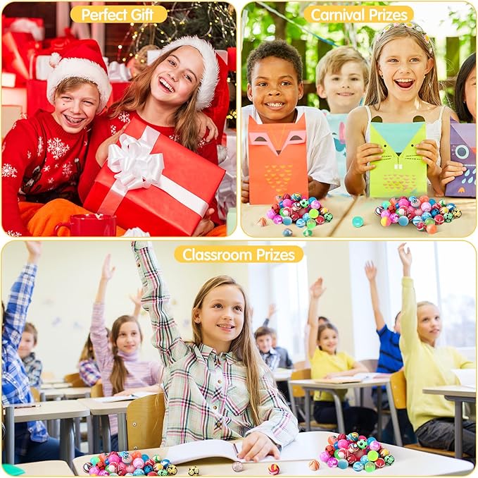 500 Pieces Bouncy Balls in Bulk 25 Mm/ 1 Inch Rubber High Bouncing Balls for Kids Colorful Bouncy Ornament for Kids Party Favors Prizes Gift Vending Machines Outdoor Activities