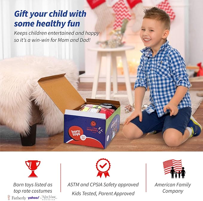 Born Toys Premium 16pcs Costume Dress up Set for Kids Ages 3-7 Fireman,Police Costume, and Doctor All Sets are Washable and Have Accessories