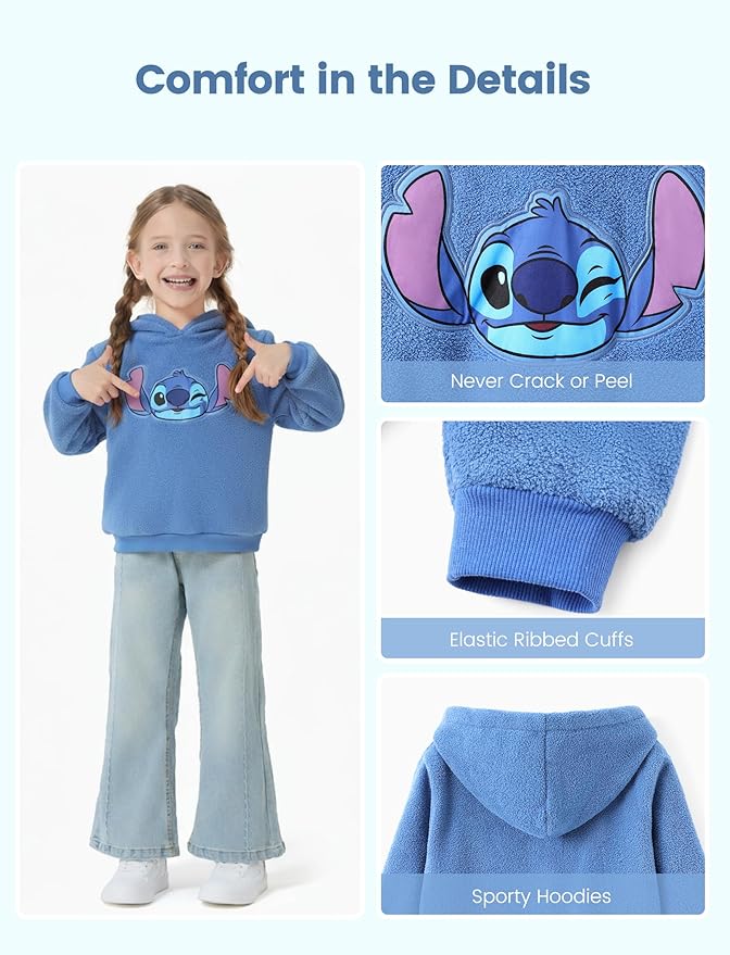 Disney Lilo & Stitch Minnie Mickey Spiderman Frozen Elsa Boys/Girls Hoodie Sweatshirt Graphic Pullover Tops Toddler-Big Kid