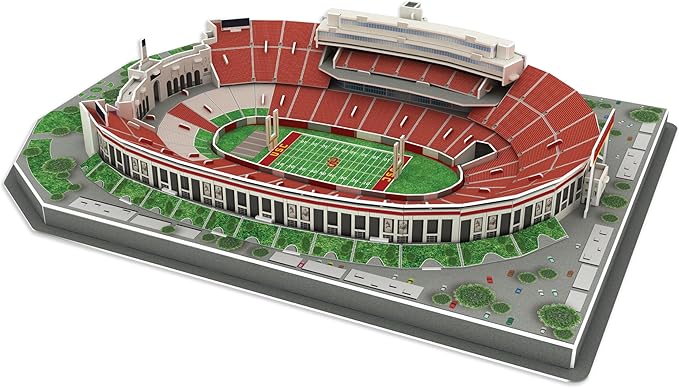 Pro Lion 3D Jigsaw Puzzle of Los Angeles Memorial Coliseum - 136 Pieces | 2 Hour Build Time | Home of USC Football Team | American College Football Gifts for Boys, Men & Kids Aged 8 & Up | Sports Fans