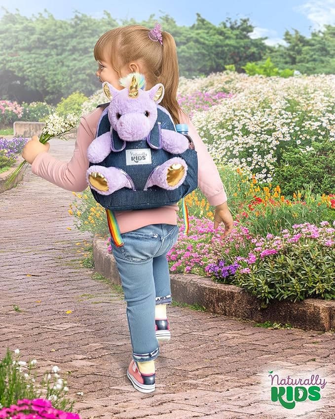 Unicorn Toys for Girls Age 4-6, Unicorn Gifts for 4 Year Old Girl, Birthday Gift 5 Year Old Boy, Small Toddler Backpack Age 2-6 (10’’h) w Detachable Purple Toy, Side&Inner Pockets, Reflective Logo