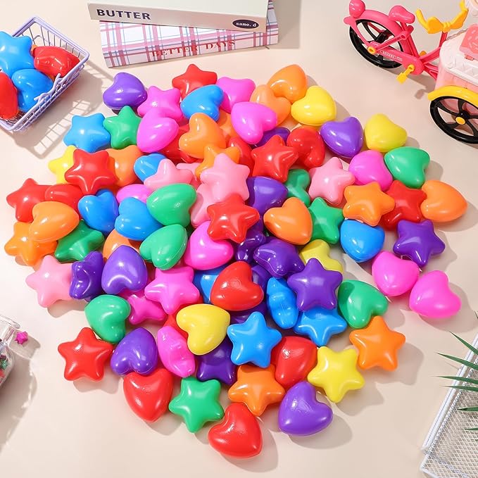 Cabilock Star Ball Pit Ocean Balls for Kids 100pcs Colorful Swimming Pool Balls Baby Pool Water Toys for Safe Play, Boys Girls Festival Party Decoration