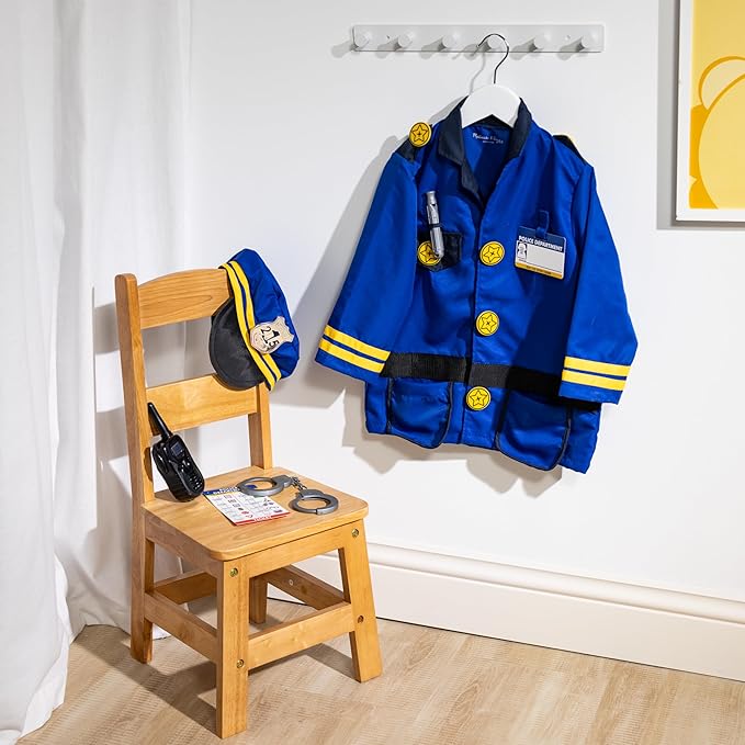 Melissa & Doug unisex-children Police Officer Role Play Costume Dress-Up Set (8 pcs) Frustration-Free Packaging Multicolor, Ages 3-6 Years