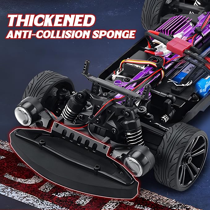 RC Drift Car Full Proportional RTR Remote Control Car 1/16 Scale 38KM/H Fast 4WD RC Car 2.4Ghz with 6 Modes of Light 2Pcs Rechargeable Batteries Racing for Boys and Adults Gift