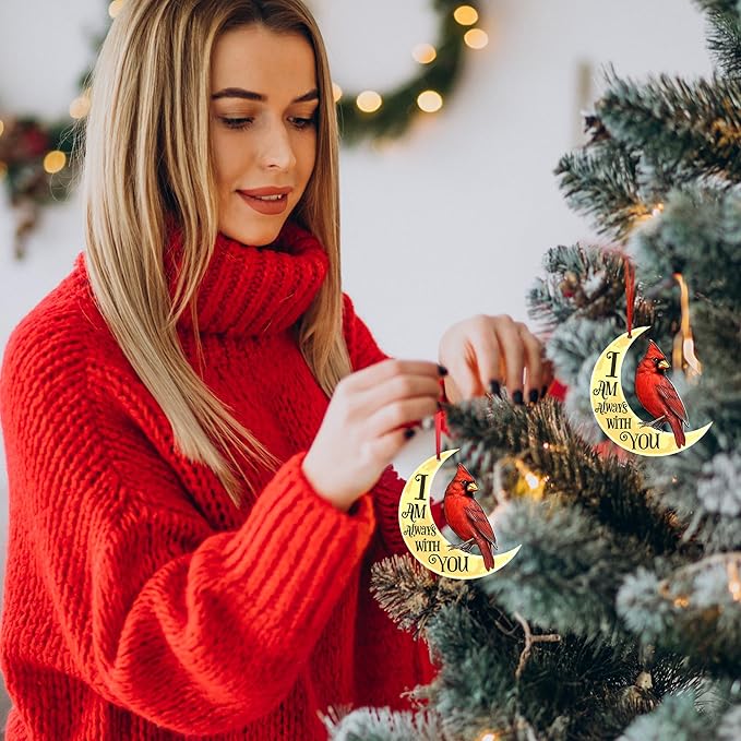 Memorial Cardinal Christmas Ornaments 2025 - Red Cardinal Suncatcher Ornament for Tree Decorations - Sympathy Gifts for Loss of Loved One, Memorial Gifts for Loss of Dad Mom Women Men