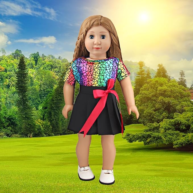 10 Sets of 18 Inch American Doll Clothes, Including 10 of Doll Clothing Dress Outfits for American Dolls, Birthday Gifts for Kids