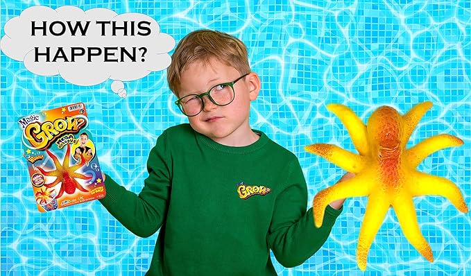 JA-RU Magic Grow Ocean Themed Water Animals (6 Packs Assorted) Beach Life Theme Toys | Bulk Expanding Bath and Pool Toys for Kids. Sea Creatures Party Toys and Goodie Bags. 302-6A