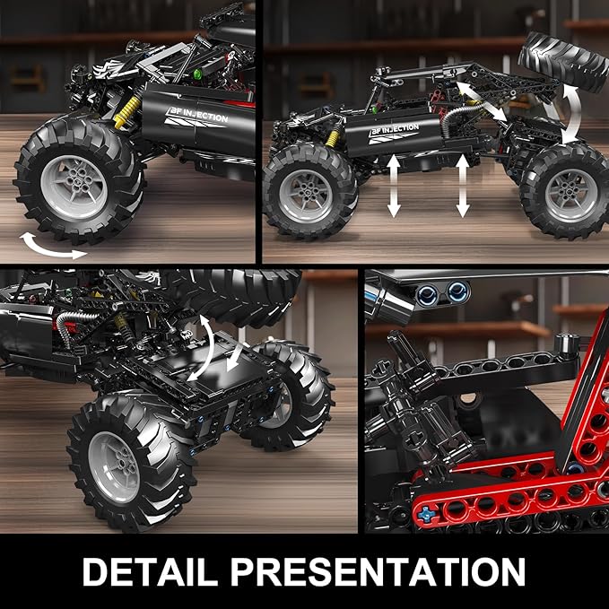 Mould King 18038 RC Off-Road Building Car Toys, 1016 Pieces Building Blocks Climbing Car Model with Motors, Toy Car for Kid 1016 PCS, Idea Gift