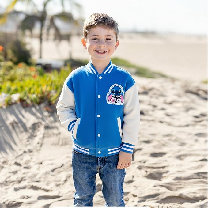 Disney Minnie Mickey Stitch Princess Frozen Elsa Marvel Jacket Lightweight Coat Button up Color Block Sweatshirt 2-14 Years