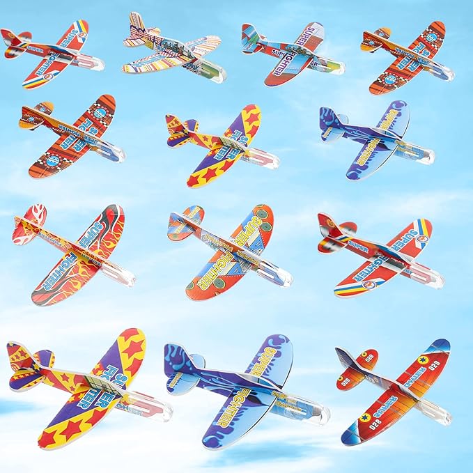 Libima 144 Pcs Foam Airplanes Toy for Kids Bulk Glider Planes Outdoor Flying Toys Airplane Party Favors Individually Wrapped Foam Plane Kit for Birthday Party Carnival Classroom Prizes