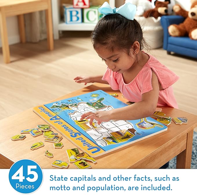 Melissa & Doug USA Map Wooden Puzzle (45 pcs)