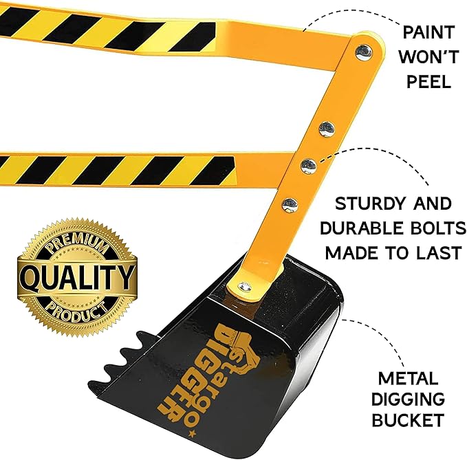 Stargo Sand Digger Kids Excavator Ride on Toy, Beach Toys Outdoor Sandbox Toy Digger for Kids, Solid Steel Rotates 360, Role Play, Sand Toys