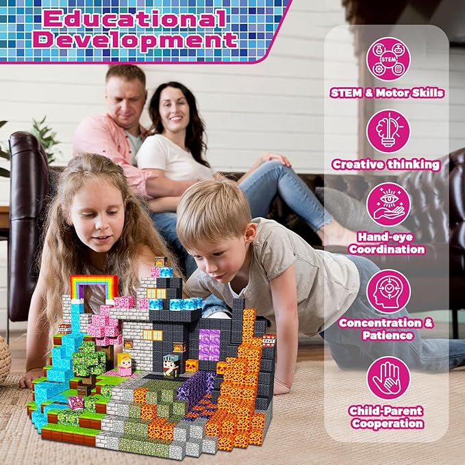 150 PCS Magnetic Blocks - Magnet Toys for Kids, Boys and Girls, Magnetic Building Blocks Cubes, Stacking Magnets for Kids, Birthday Gifts for Boys and Girls Age 3+ Years Old