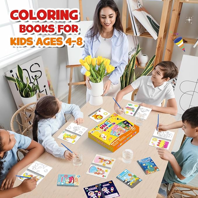 ZMLM 48 Water Coloring Books for Kids Party Favors - Mini Coloring Books Bulk for Ages 4-8,Small Birthday Goodie Bags Crafts Return Gifts Classroom Art Crafts Classroom Prizes
