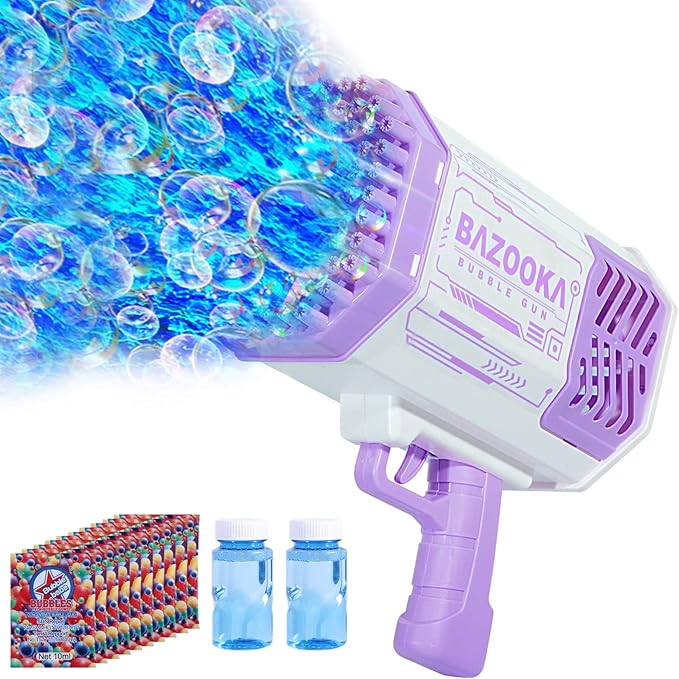 Bubble Gun, 69 Holes Bubble Machine Bubbles Kids Toys for Boys Girls Age 3 4 5 6 7 8 9 10 11 12 Year Old, Summer Outdoor Toy Birthday Wedding Party Favors Gifts