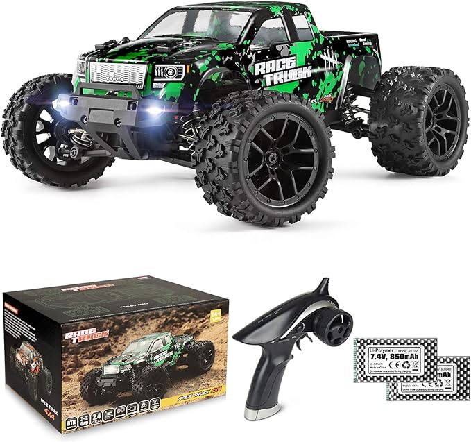 HAIBOXING 1/18 Scale RC Monster Truck 18859, Hobby Grade 4X4 Off-Road Truck Max Speed 36km/h, RC Cars for Adults and Kids Play Simultaneously Without Signal Interference, Two Batties for Each RC Car