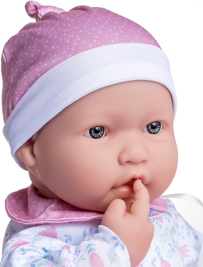 JC Toys La Baby Caucasian 20-inch Small Soft Body Baby Doll | Washable |Removable Pink Floral Outfit w/ Hat, Pacifier & Magic Bottle | for Children 12 Months +
