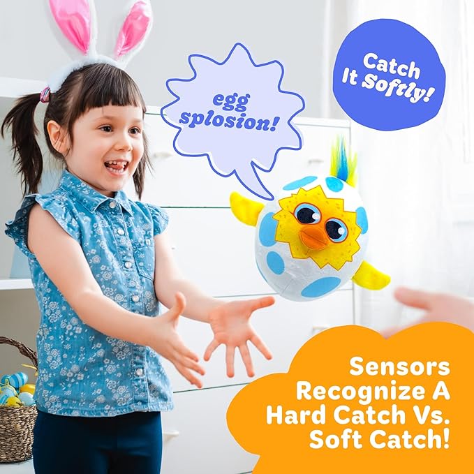 Move2Play, Egg Toss, Hilariously Wild and Fun Active Play Game | Easter Basket Stuffer | Easter Gift for Kids & Toddlers | Boys & Girls Ages 3, 4-8+ | Indoor/Outdoor Toy