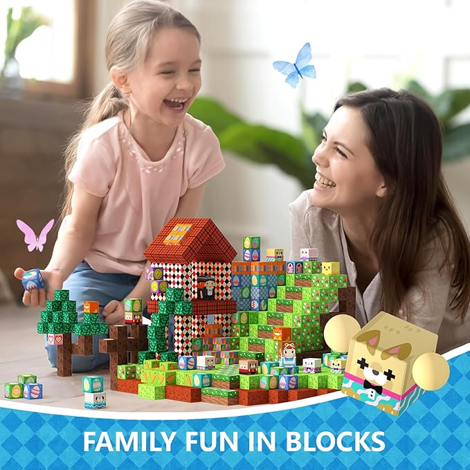 GobiDex 100PCS Magnetic Blocks Building Toys for 3+ Years Old Girls Boys, Game-Based Build MagWonder with Sensory Construction Set, Birthday Gifts for Kids(1inch)