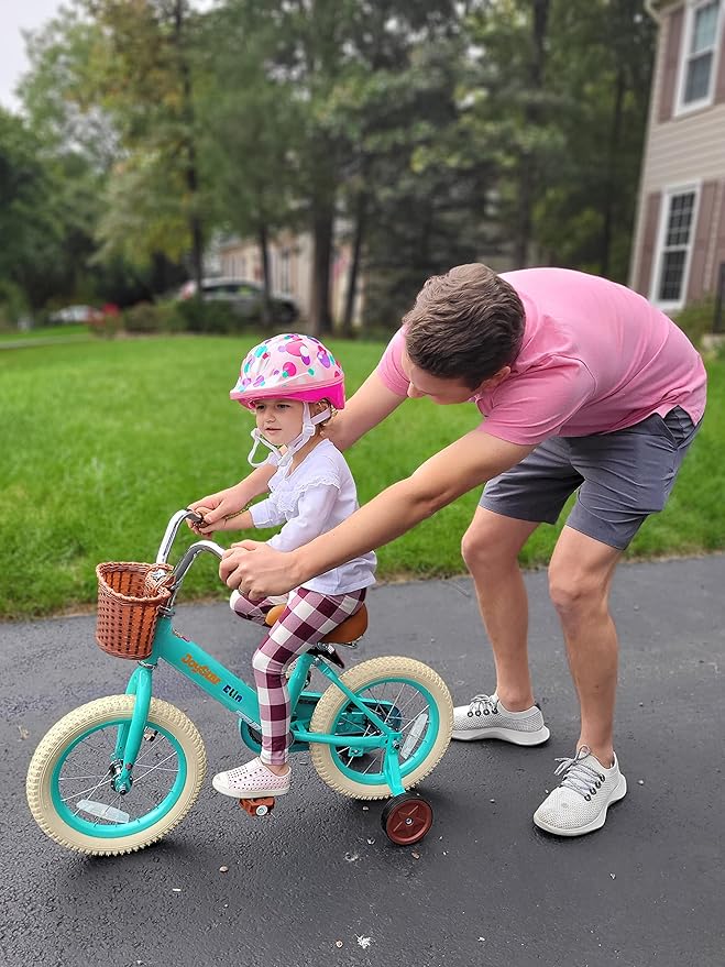 JOYSTAR Vintage Kids Bike with Training Wheels & Basket, 12 14 16 20 24 Inch Girls Bike for 2-14 Years Old, Multiple Colors