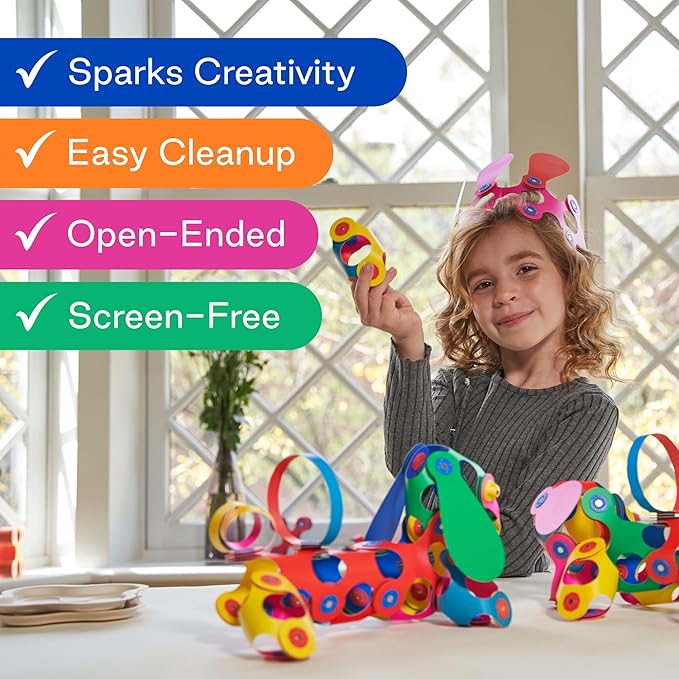Clixo Window Travel Pack - Fun Magnetic Toy for Kids - 24-Piece Suncatcher Kit with Prisms & Suction Cups for Plane and Car Windows – Portable Rainbow Maker STEM Toy for Creative On the Go Car Playset