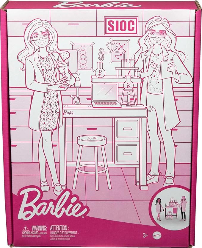 Barbie Science Lab Playset with 2 Dolls, Lab Bench and 10+ Accessories