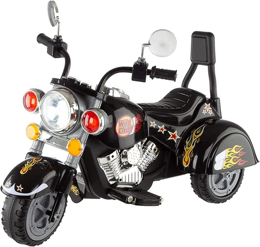 Kids Motorcycle Ride On Toy – 3-Wheel Chopper with Reverse and Headlights - Battery Powered Motorbike for Kids 3-5 years by Lil’ Rider (Black)