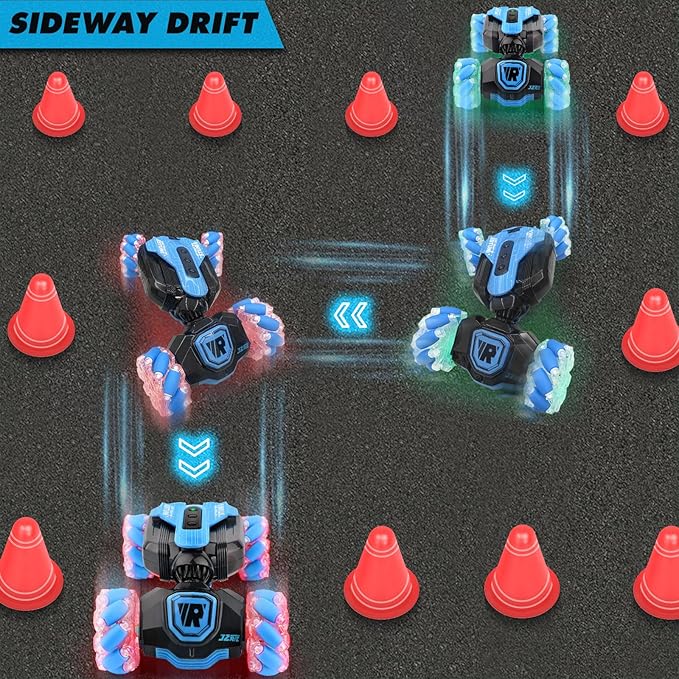 Remote Control Car for Boys: - RC Car Toys Rechargeable Transformers RC Drift Truck with Music Light Gesture Sensing Stunt Truck 360° Rotation Hand Controlled Toy Christmas Birthday Gifts for Kids
