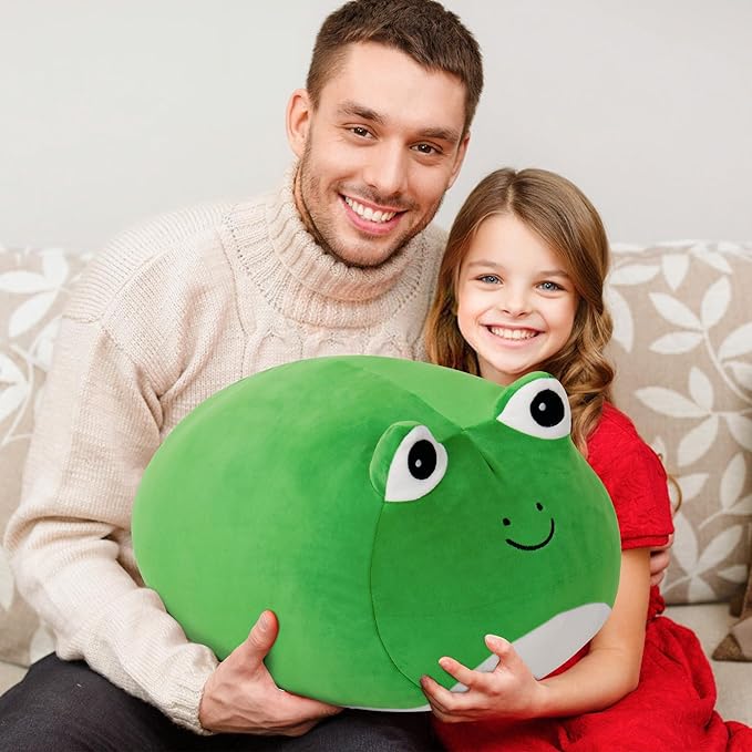 Wepop 20 in Frog Stuffed Animal Toys, Cute Giant Pebble Frog Plush Toy Throw Pillows Soft & Cuddly Plushies Dolls Birthday Gift for Kids