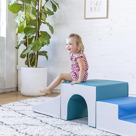 ECR4Kids SoftZone Single Tunnel Climber, Toddler Playset, Contemporary, 3-Piece