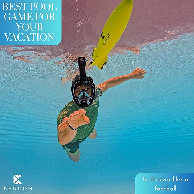 Khroom Underwater Torpedo Pool Toy | Must-Have for Vacation | 33-Foot Glide Underwater | Official UTL Game Size | Pool Dive Rocket Glider (Classic)