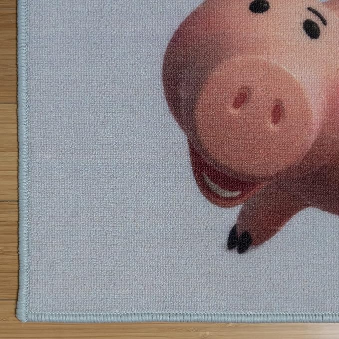 Gertmenian Disney Toy Story Rug Boys Girls Childrens Bedroom Decor Kids Home Room Mat Bedding Area Carpet, 4x6 Large, Pixar It's Play Time Multi-Colored White