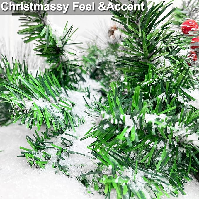 TURNMEON 30 Ounces Fake Artificial Snow Powder Christmas Tree Decorations, Sparkling Dry Plastic Faux Snowflakes for Christmas Decorations Home, Village Displays, Holiday Winter Crafts,Slime Supplies