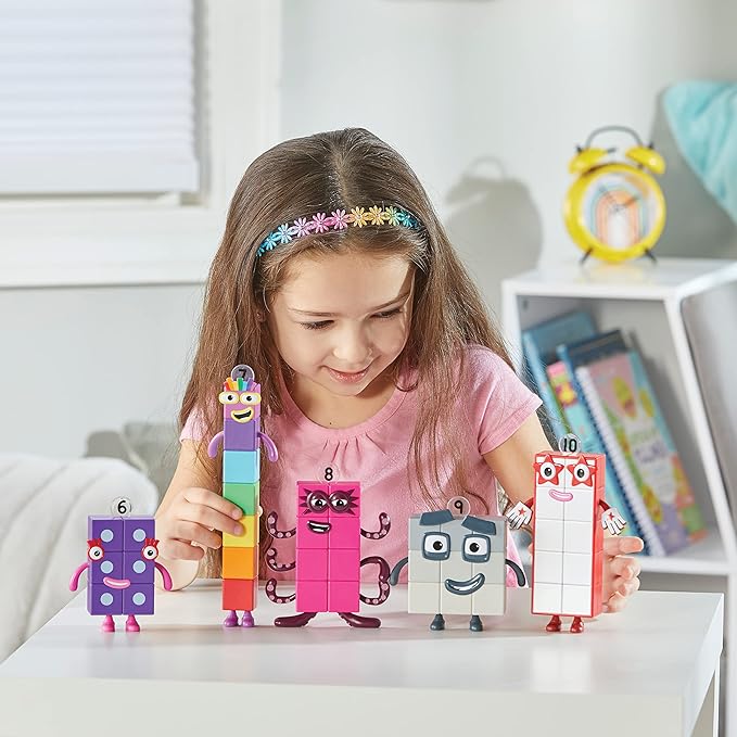 hand2mind Numberblocks Friends Six to Ten, Action Figure Set, Toy Figures & Playsets, Small Figurines for Kids, Counting Blocks, Numbers for Toddlers, Math Toys, Kids Birthday Gifts