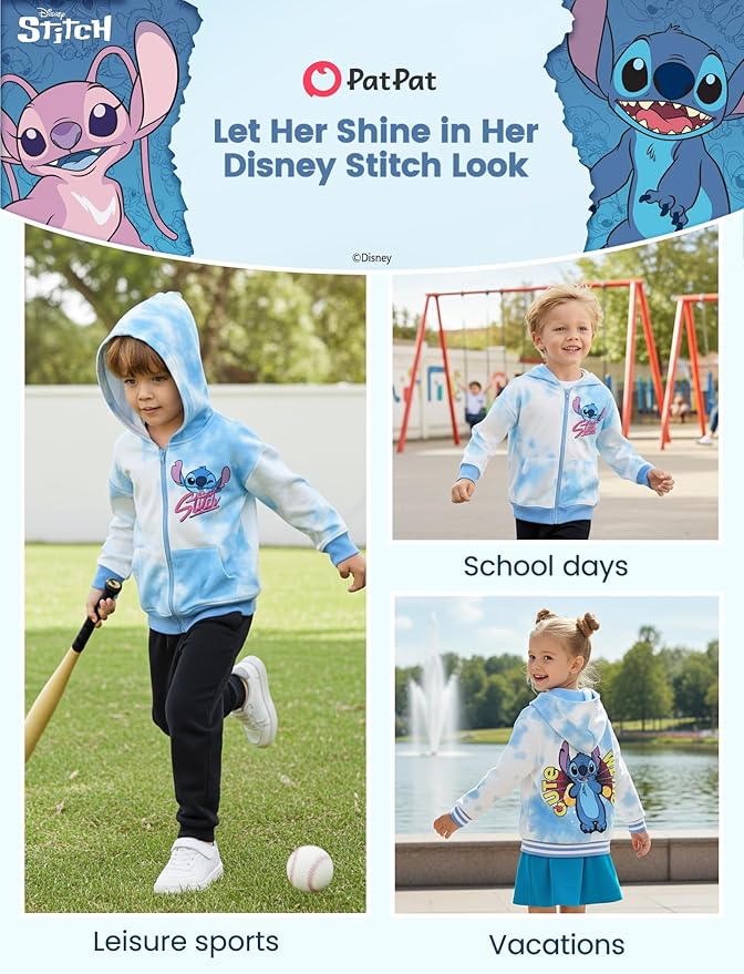 Disney Frozen Stitch Princess Minnie Mickey Spiderman Girls/Boys Zip Up Hoodie Fall Zipper Sweatshirt Jacket Toddler-Big Kid