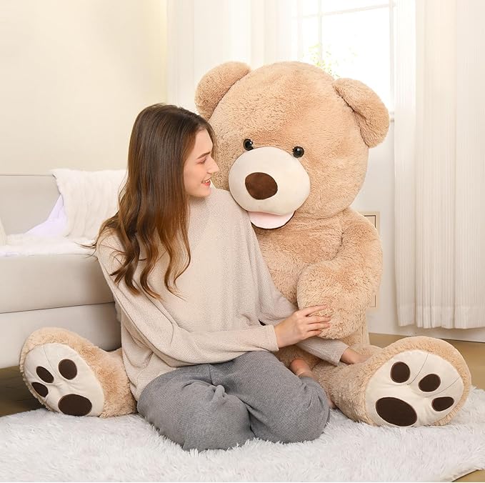 MorisMos Giant Teddy Bear Plush 5 Feet, Life Size Huge Teddy Bears for Girlfriend Boyfriend, 5 Foot Large Bear Gifts, Baby Shower, Birthday