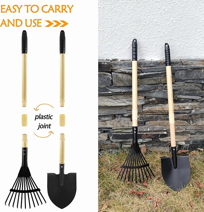 Kids Gardening Tools Set, 8 Pieces, Wagon with Beach and Garden Tools, Shovel, Rake, Outdoor Toys for Kids 3-4 Years Old