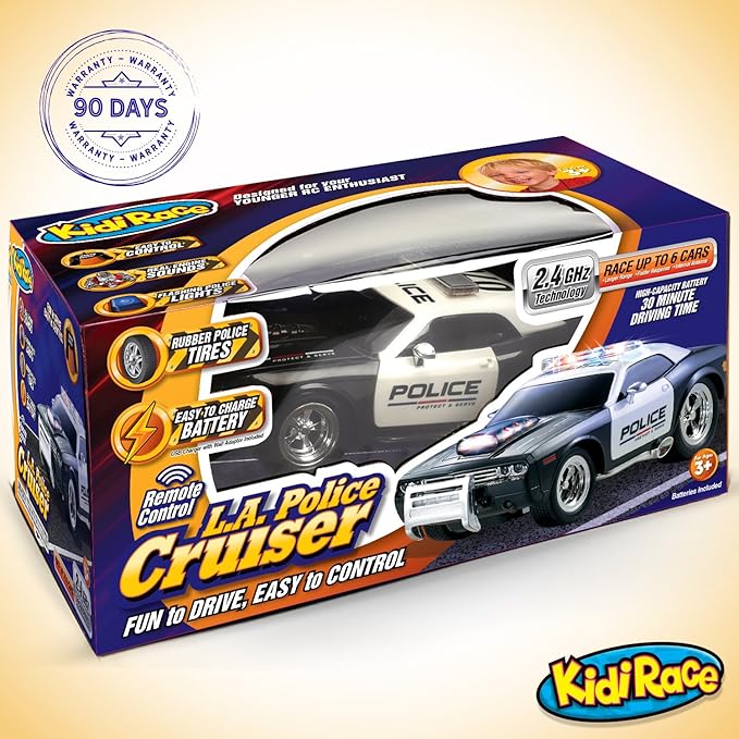 Rechargeable Police Car Remote Control Toy for Kids, Hobby Rc Cars Toys with Lights and Siren - Birthday Gift Ideas for Boy Age 8-12 Years - Gifts for Boys & Girls Ages 3 4 5 6-8 9 10 11 12 Year Old